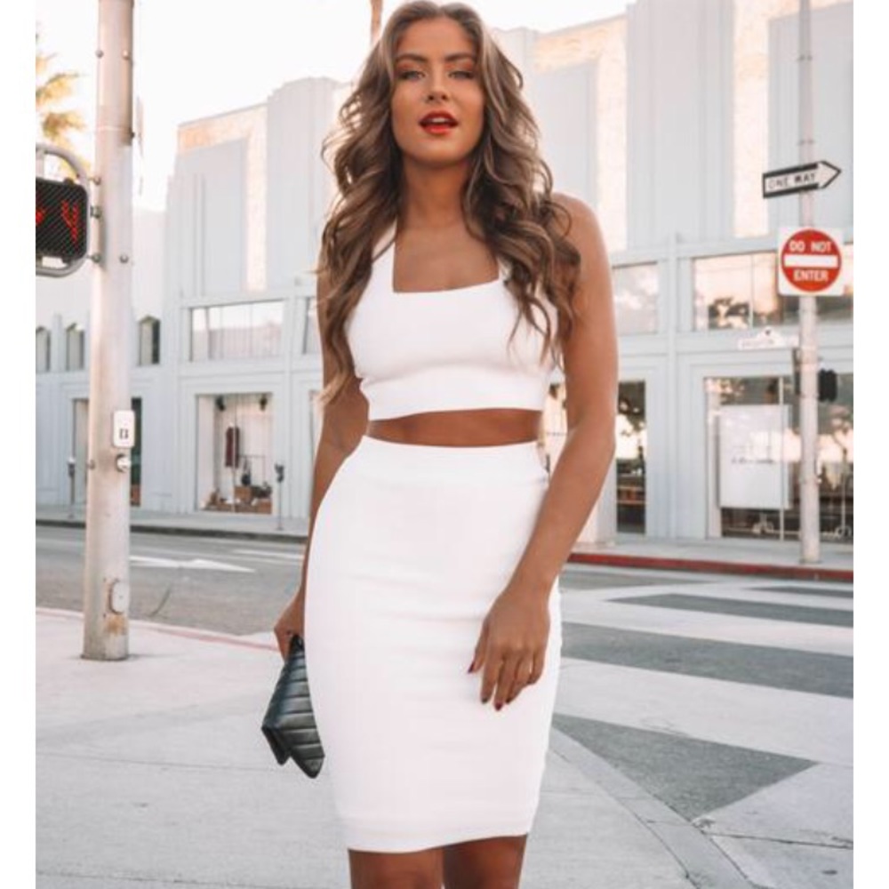 Two piece white dress